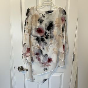 White House Black Market Floral top with under tank